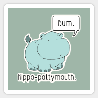 Hippo-Pottymouth Sticker